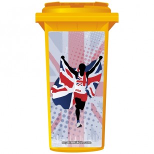 Union Jack Great Britain Runner Wheelie Bin Sticker Panel